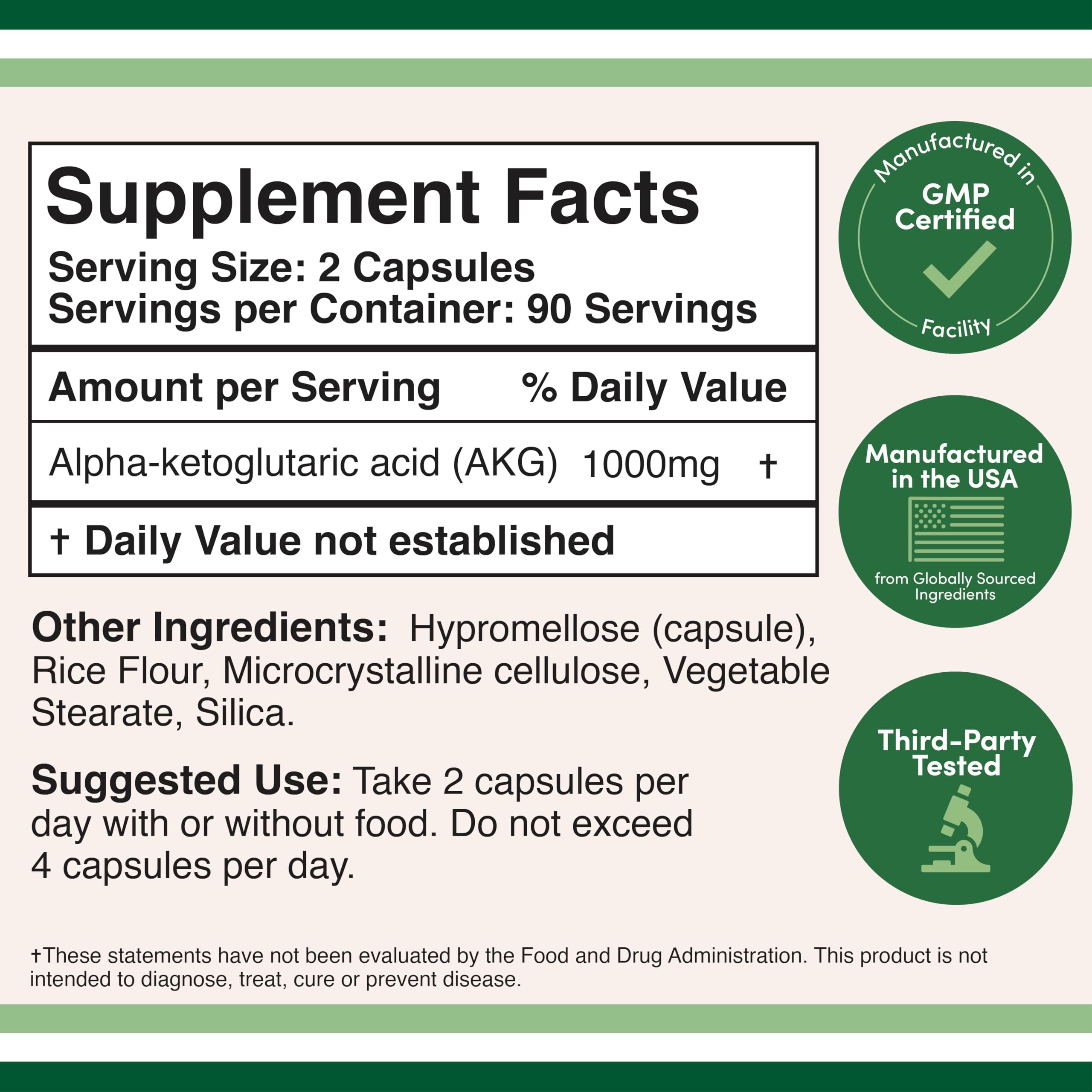 Double Wood AKG bottle label close-up highlighting 1,000 mg per serving.