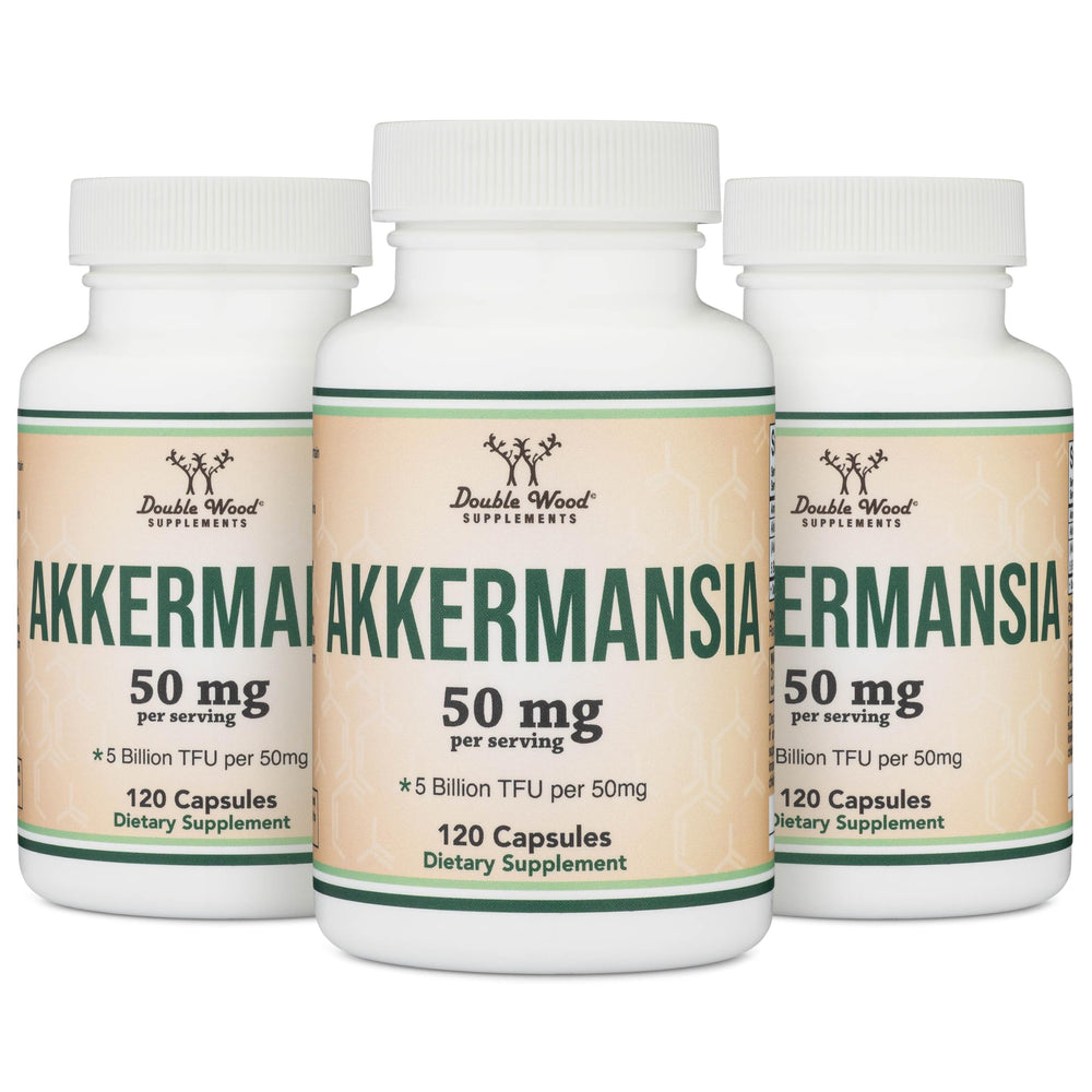 Double Wood Akkermansia bottle pour illustrates easy daily use in routines.