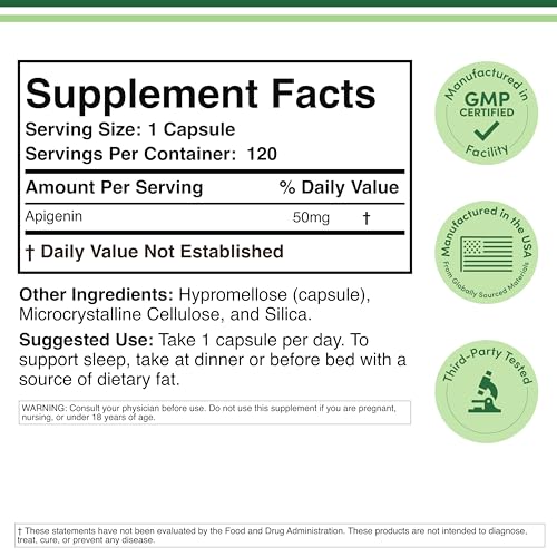 Double Wood Apigenin label close-up highlighting gluten-free formula.