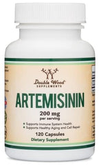 Double Wood Artemisinin bottle front showing vegan immune support design