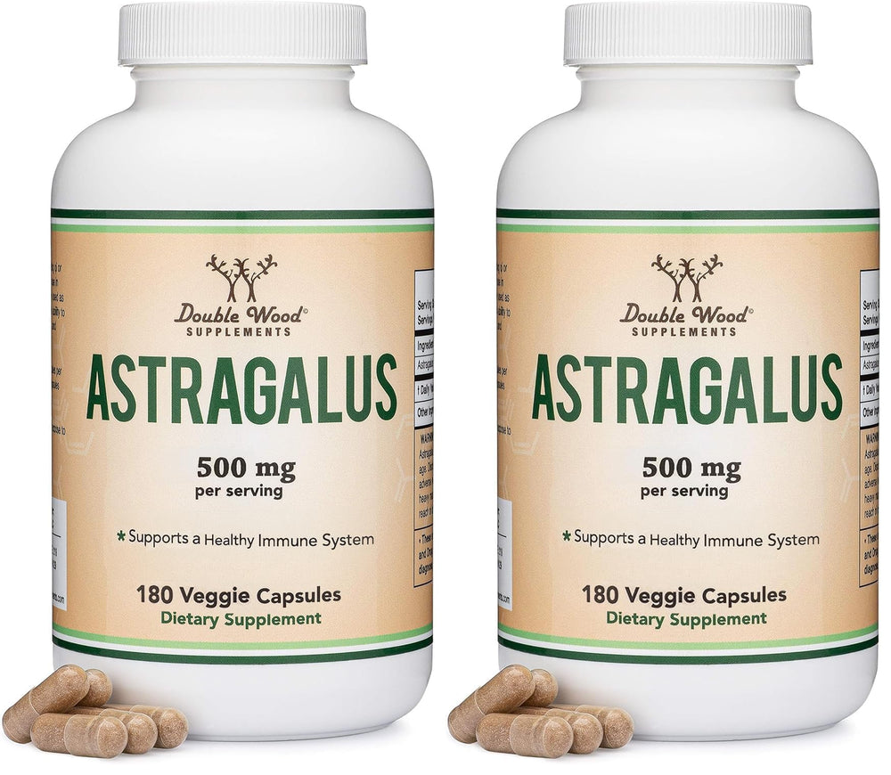 Double Wood Astragalus bottle with 500mg capsules for immune support