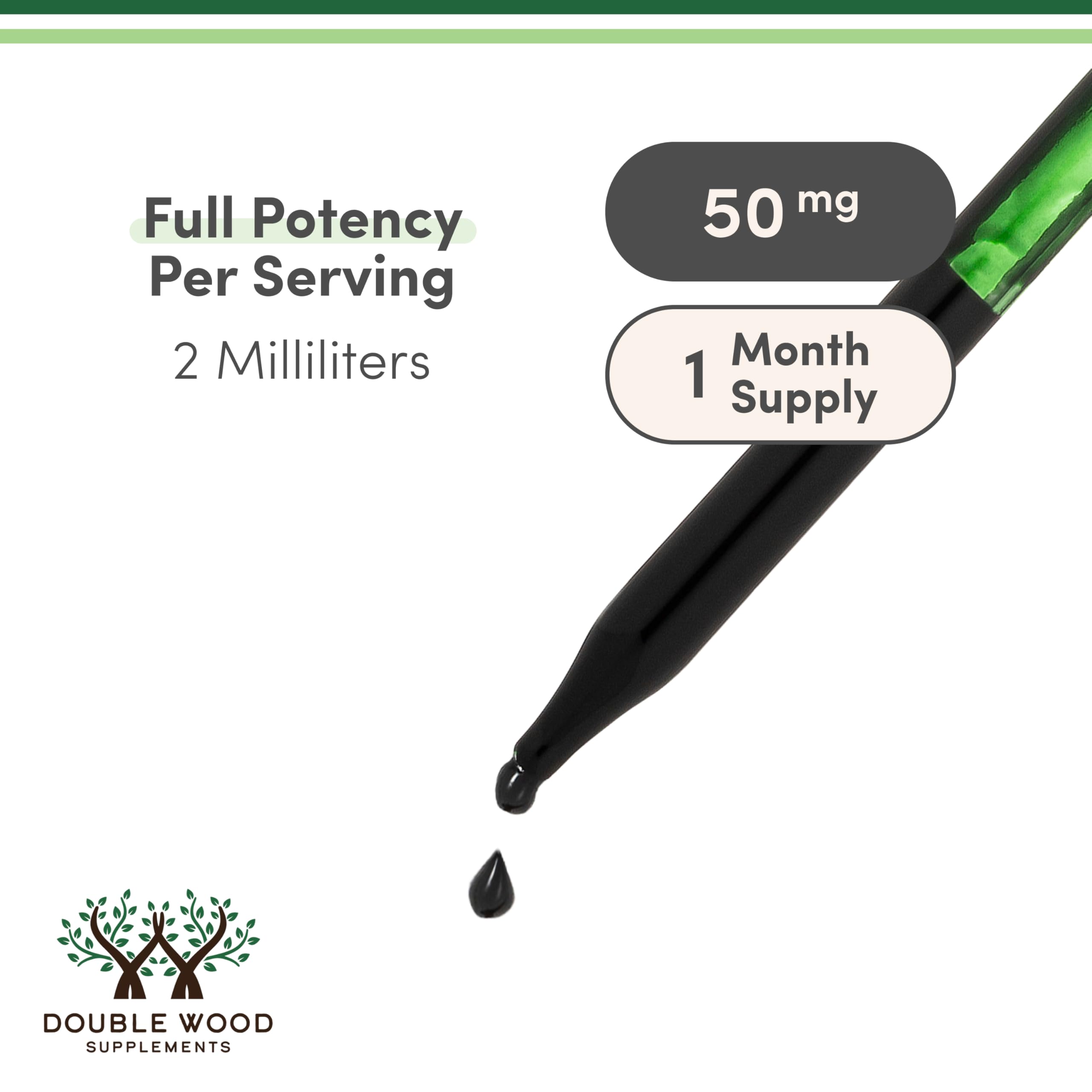 Peppermint flavor note for Double Wood Chlorophyll Drops, suggesting refreshing taste.