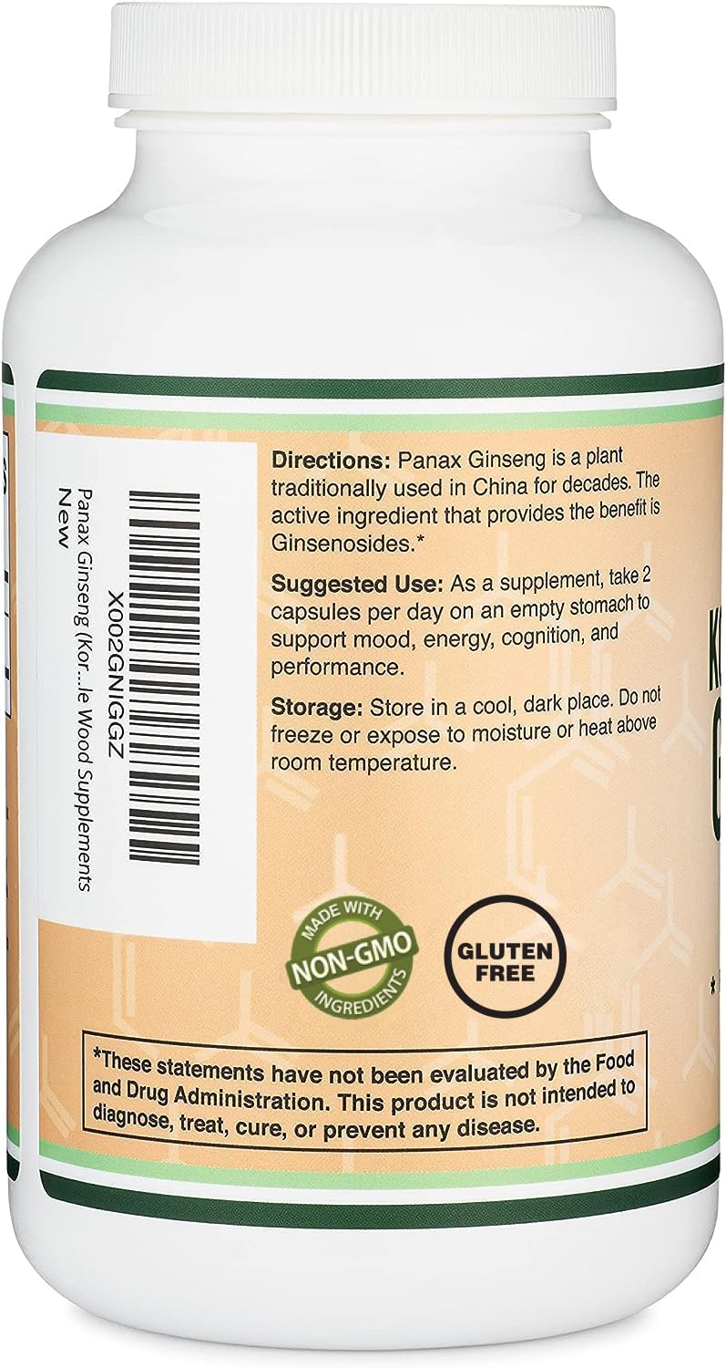 Double Wood ginseng packaging box shows four-month supply.