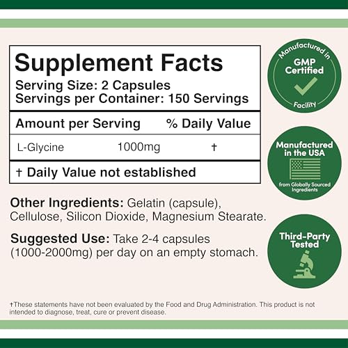 Double Wood Glycine label shows gluten-free and Non-GMO ingredients