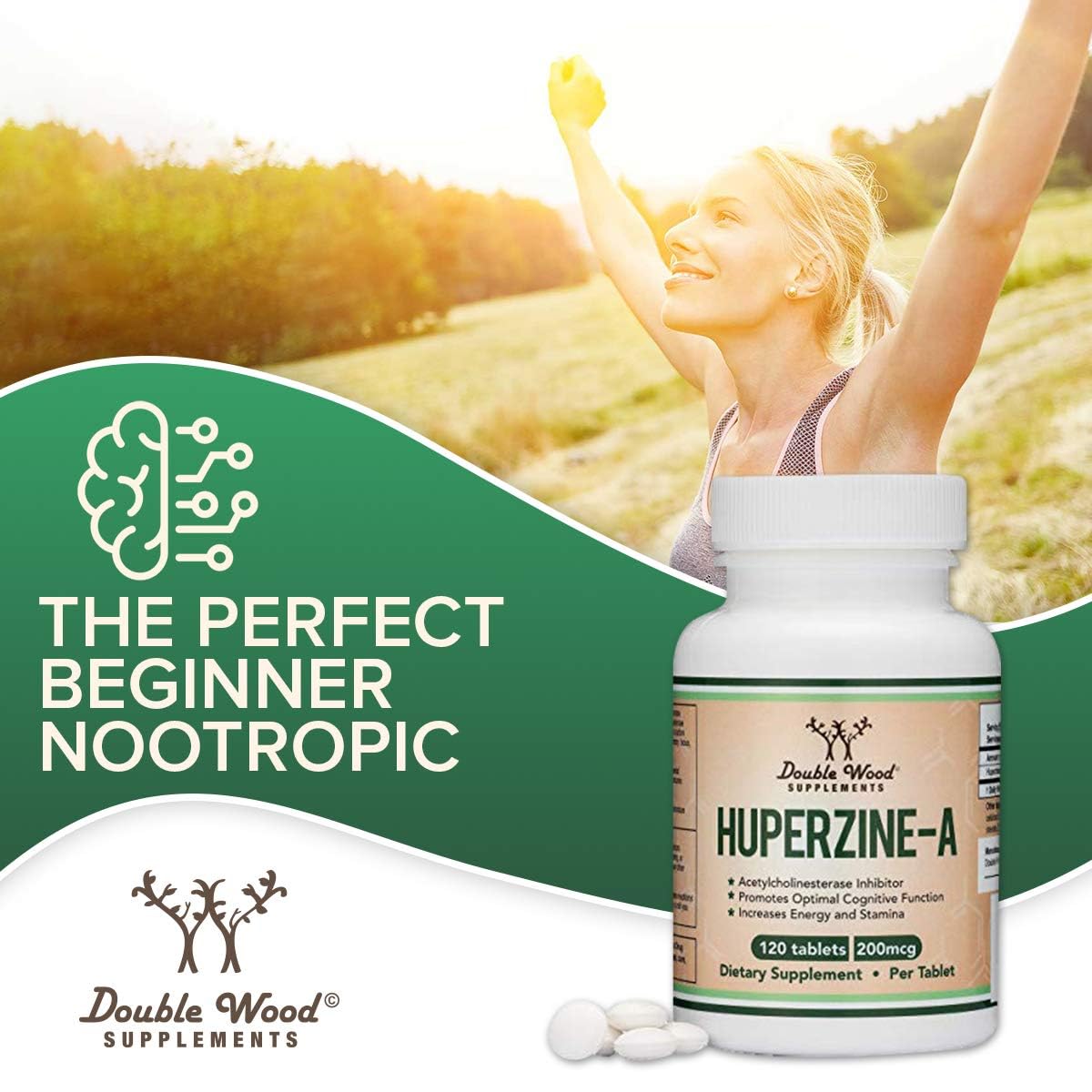 Double Wood Huperzine A in daily routine use for focus.