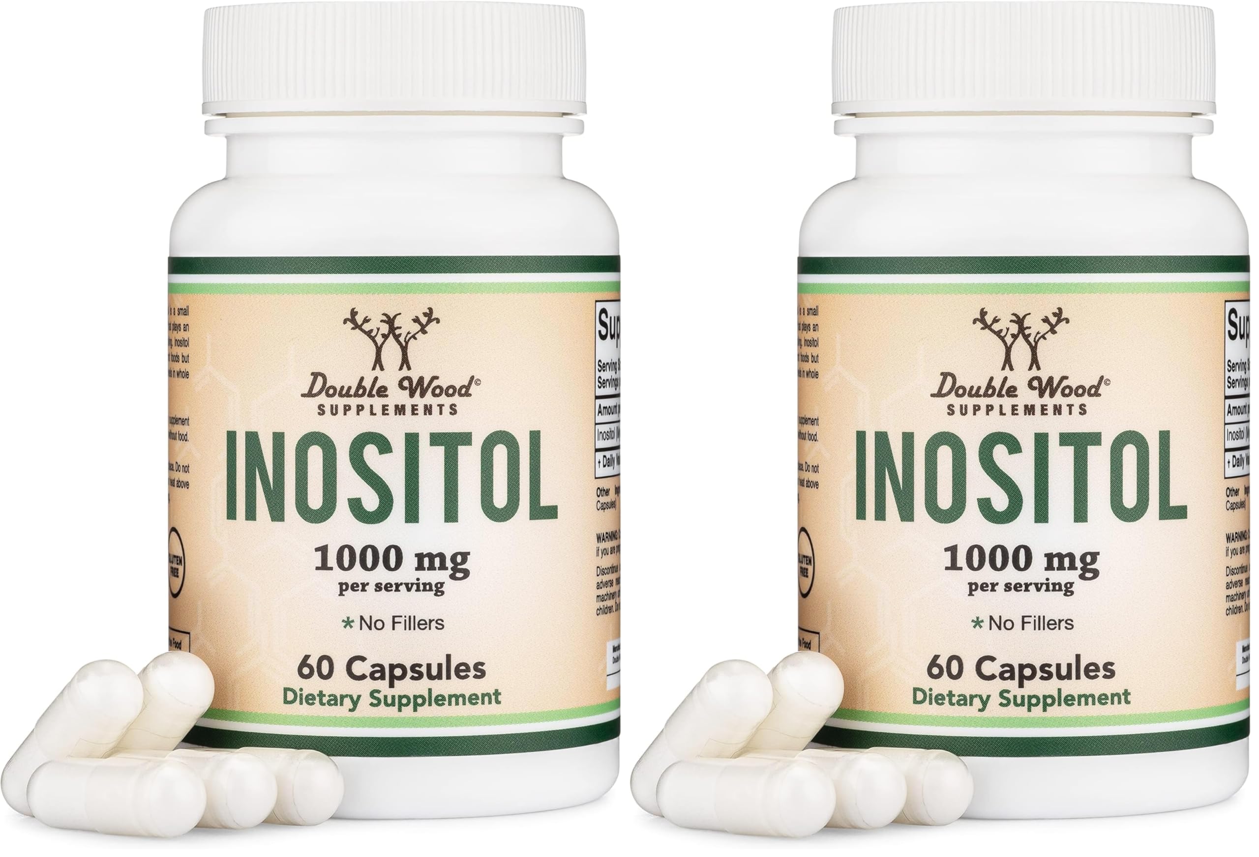 Double Wood Inositol 1000mg bottle for daily women's health routine