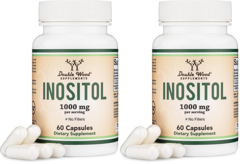 Double Wood Inositol 1000mg bottle for daily women's health routine