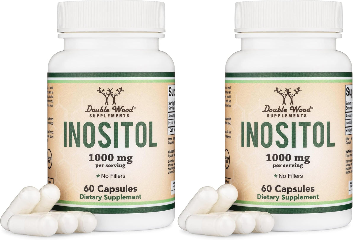 Double Wood Inositol 1000mg bottle for daily women's health routine