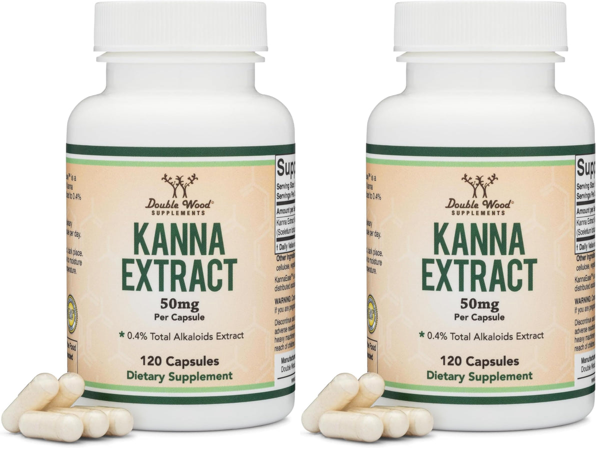 Double Wood KannaEase bottle with 50 mg capsules for relaxed mood potential.