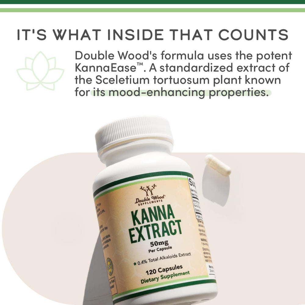 Sealed Double Wood KannaEase bottle indicating safety and freshness.