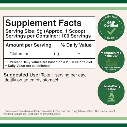 Double Wood L-Glutamine powder scoop for accurate, easy servings.
