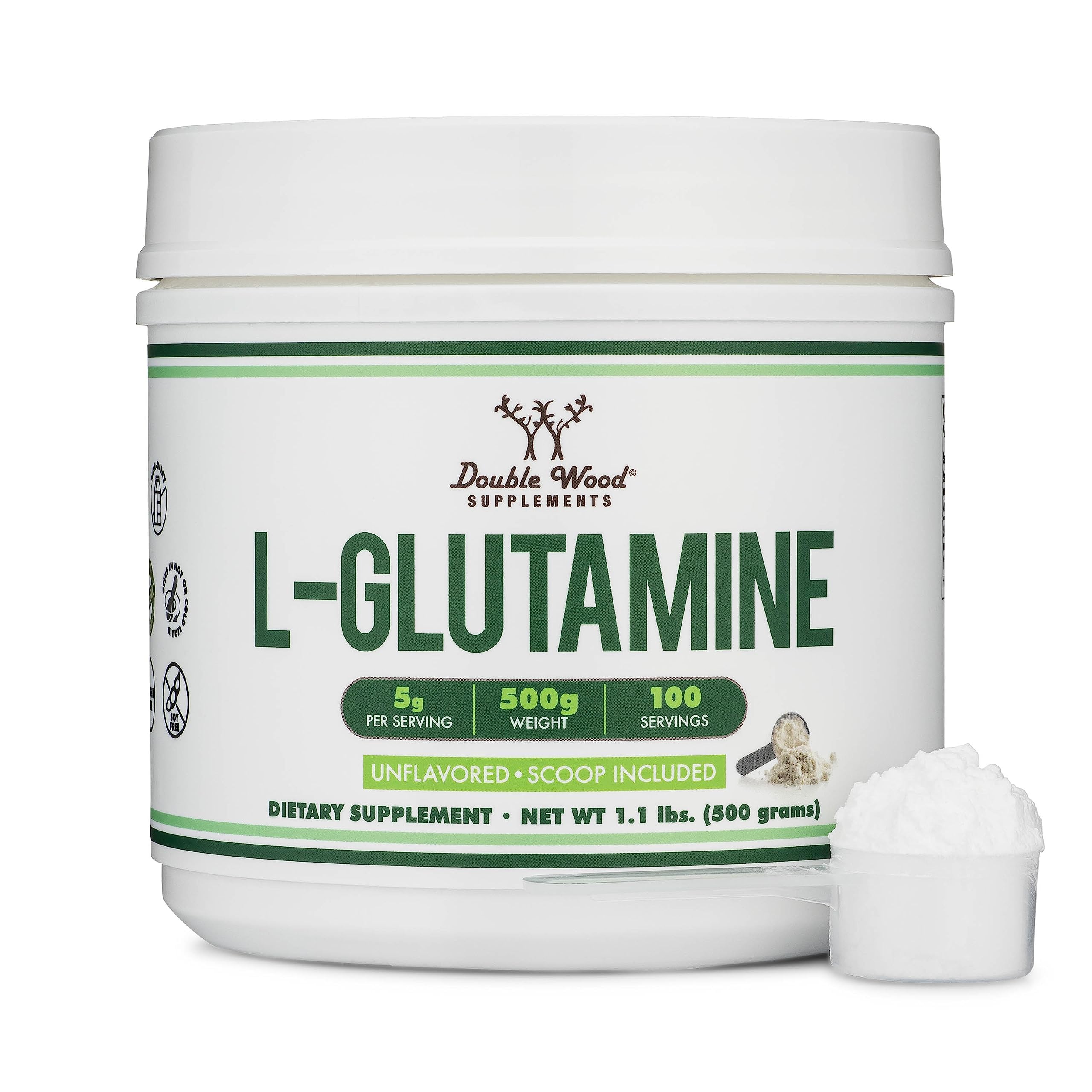 Double Wood L-Glutamine powder USA-made manufacturing and quality controls.