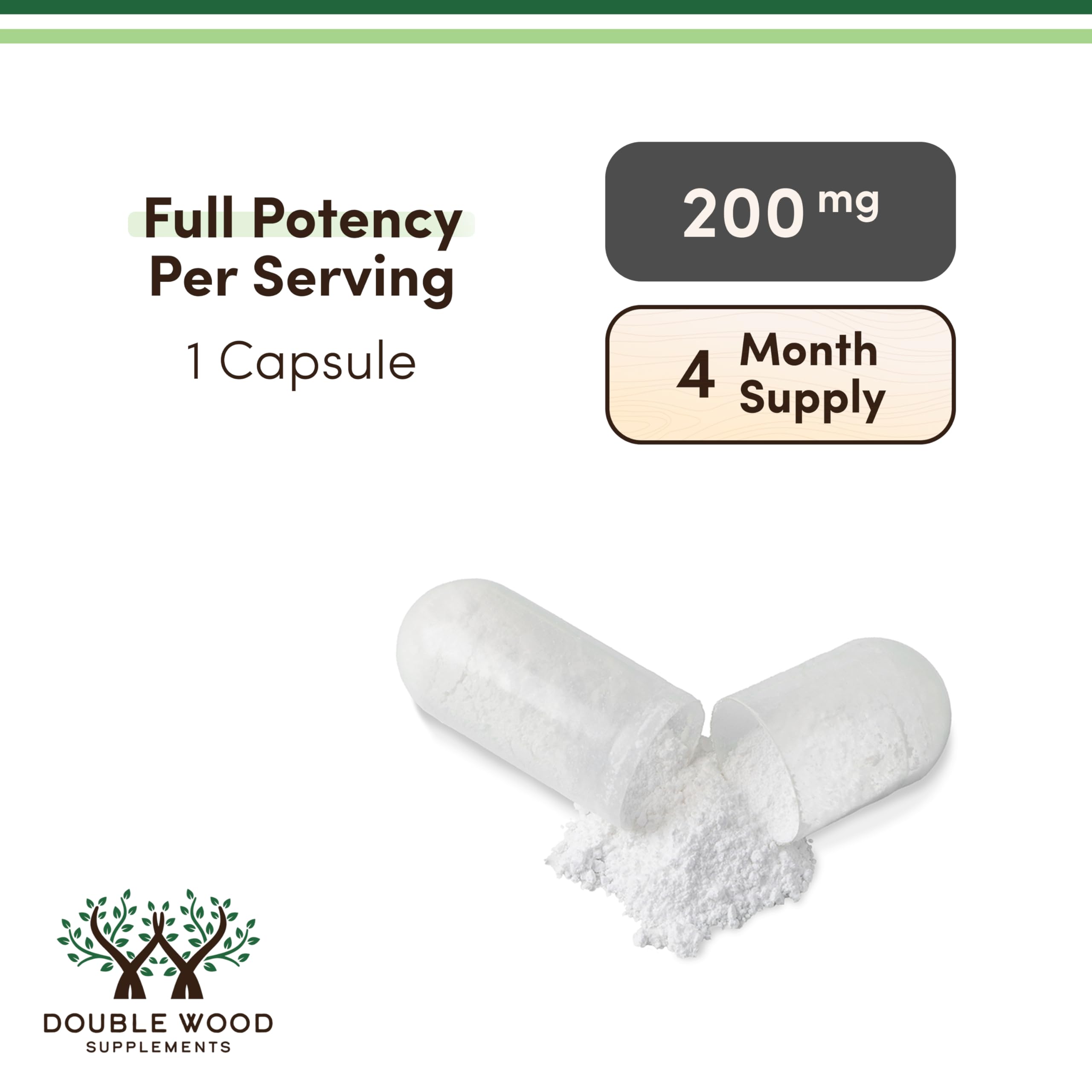 USA-made Double Wood L-Theanine production symbol reflects quality control