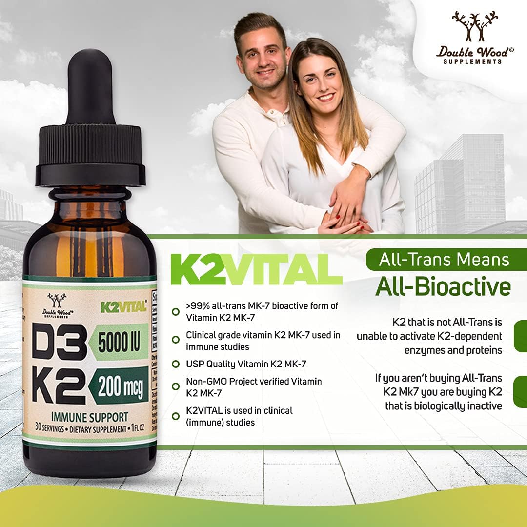Double Wood label close-up highlighting K2Vital all-trans MK-7 identity.
