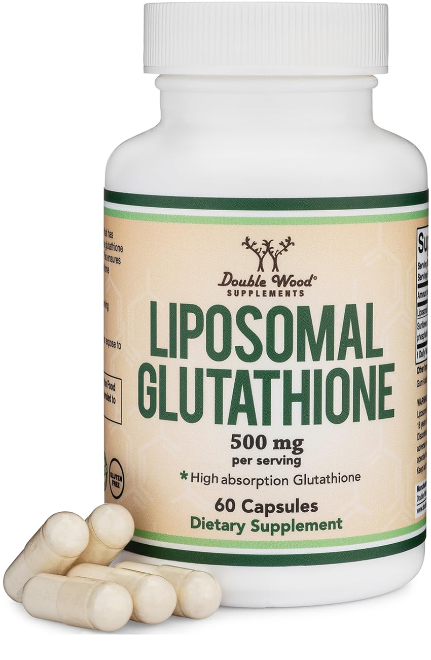 Double Wood Liposomal Glutathione bottle for daily antioxidant support.