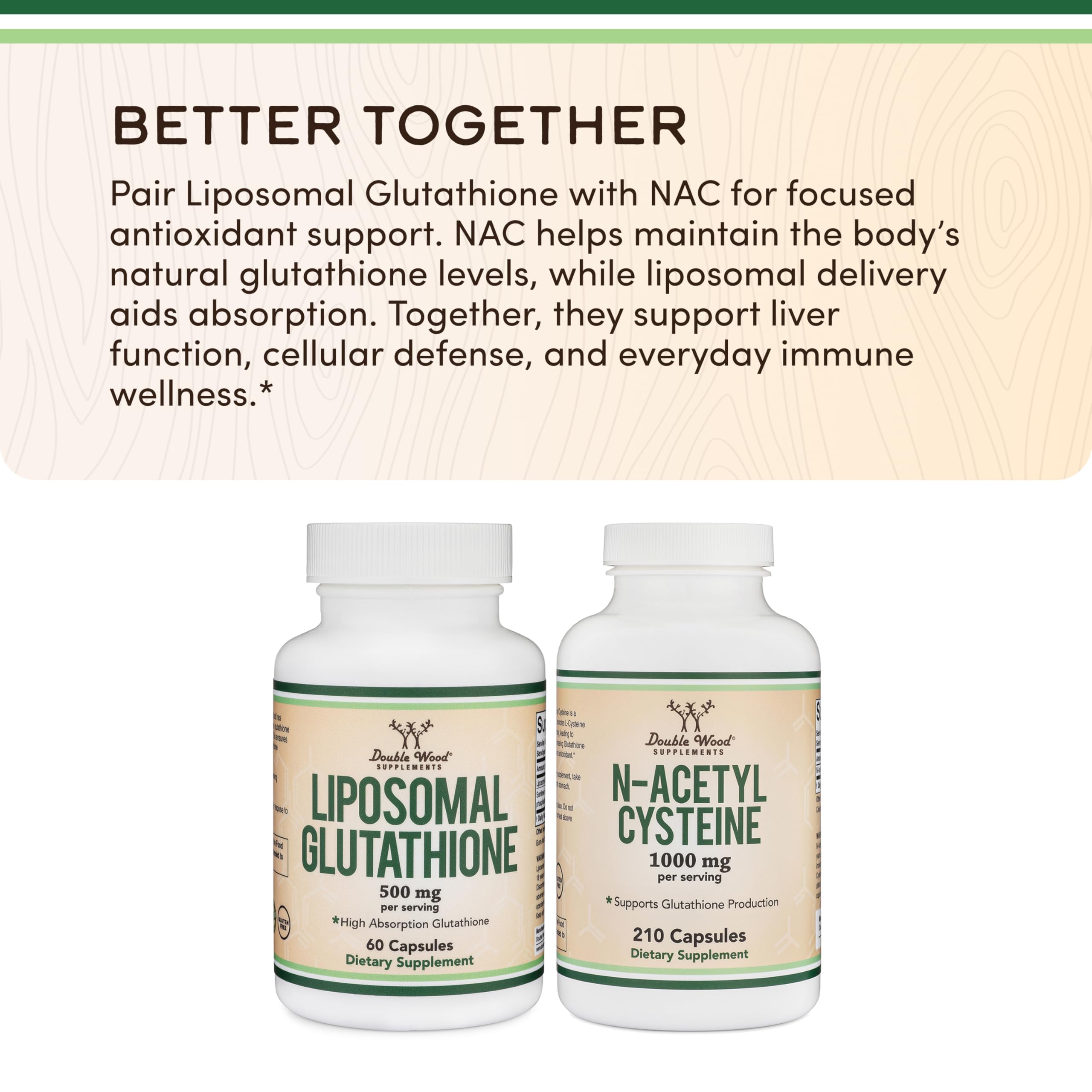 USA manufacturing seal on Double Wood Liposomal Glutathione.