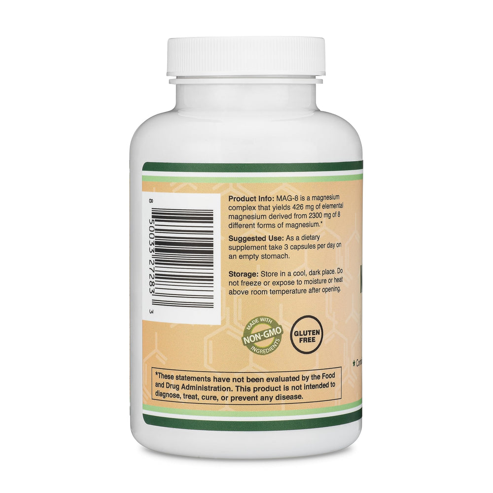 Nutrition label showing 426 mg elemental magnesium per serving