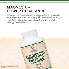 Double Wood Magnesium Chloride USA-made quality seal and label.