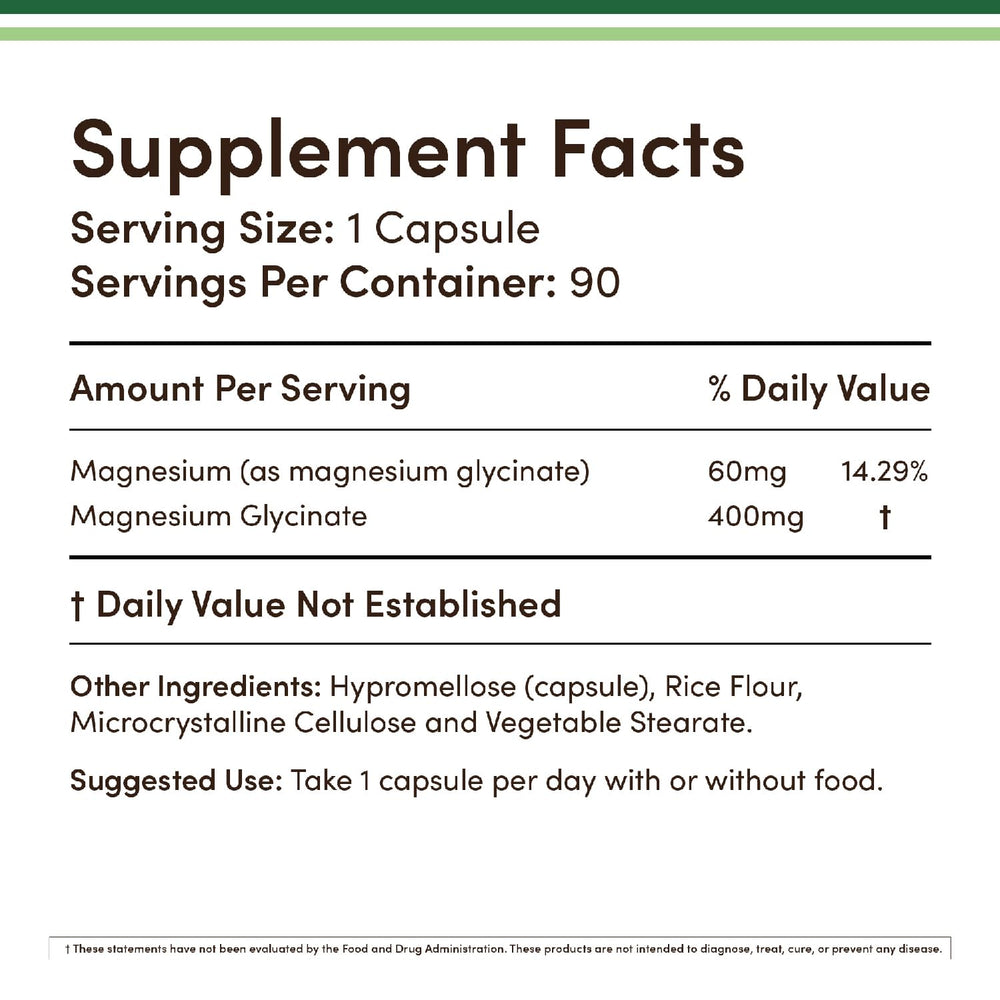 Double Wood Magnesium Glycinate capsules close-up highlight gentle digestion-friendly format.