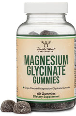 Double Wood Magnesium Glycinate Gummies bottle with grape flavor for easy daily support