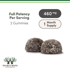 Double Wood Magnesium Glycinate Gummies label highlighting gluten-free and non-GMO quality