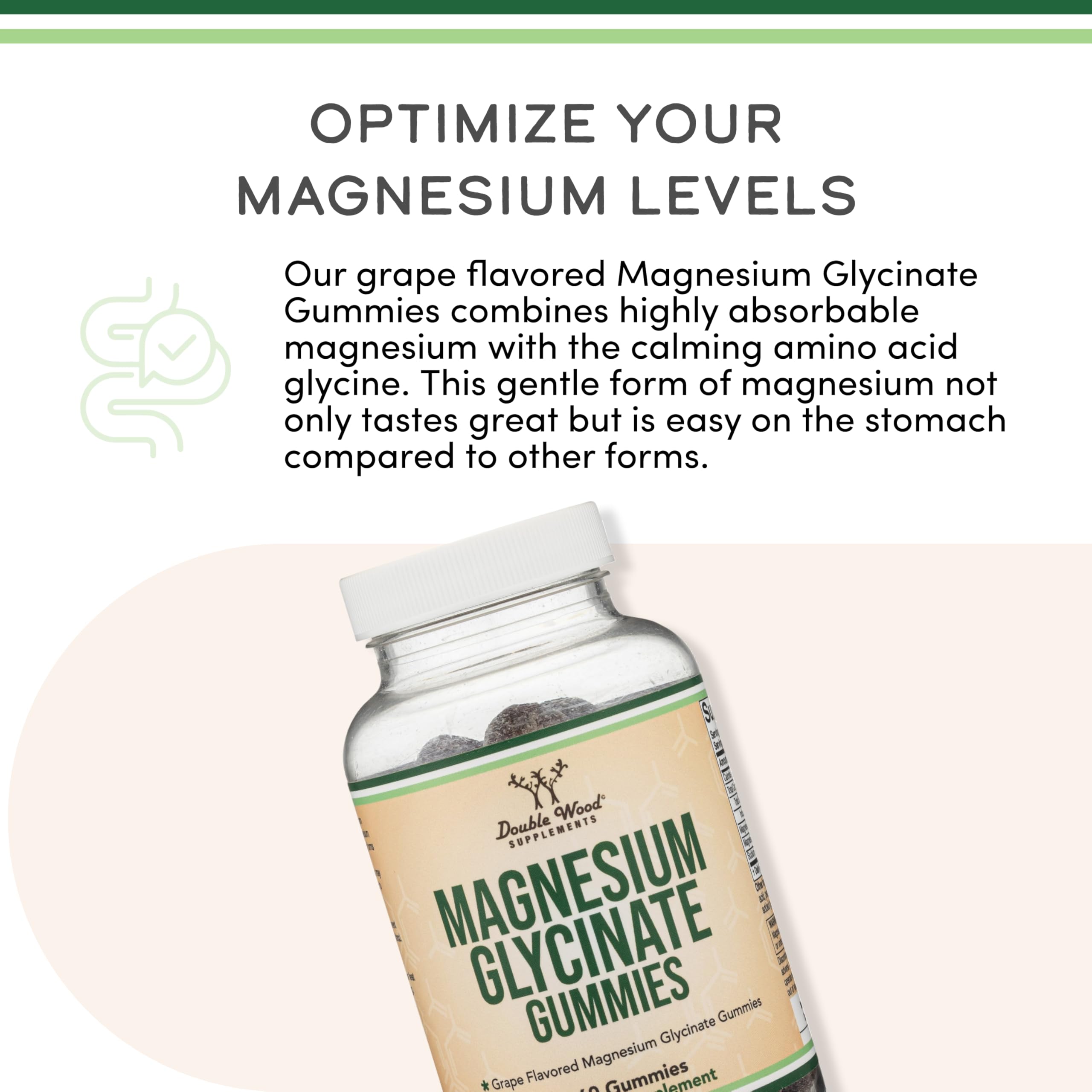 Double Wood Magnesium Glycinate Gummies serving suggestion for adults and kids