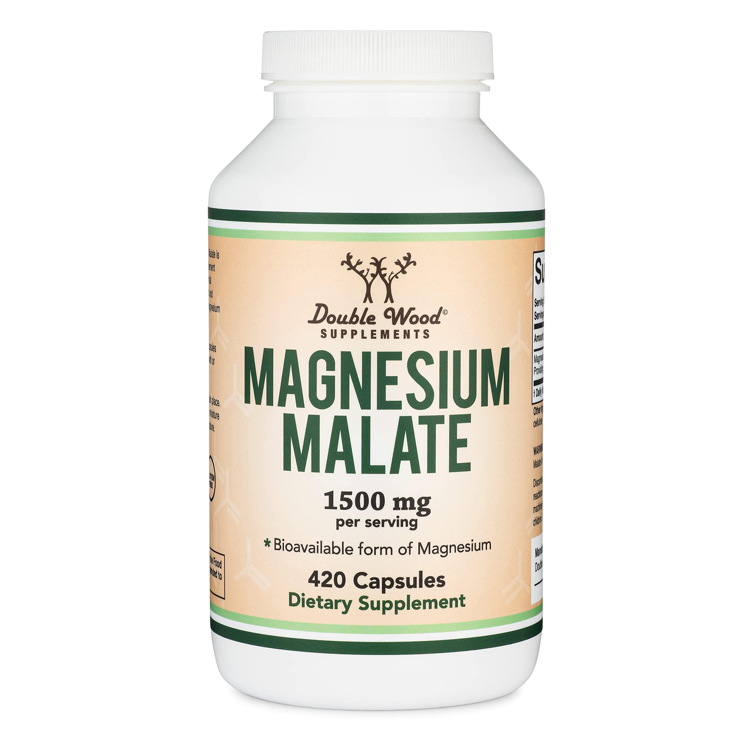 Double Wood Magnesium Malate vegan-friendly gluten-free formula