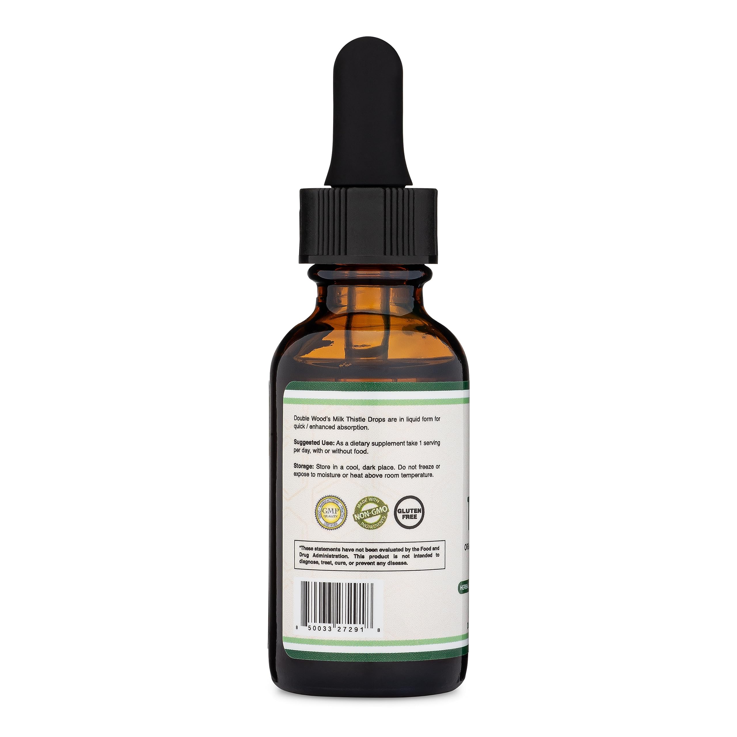 Milk Thistle drops being added to tea with Double Wood branding.