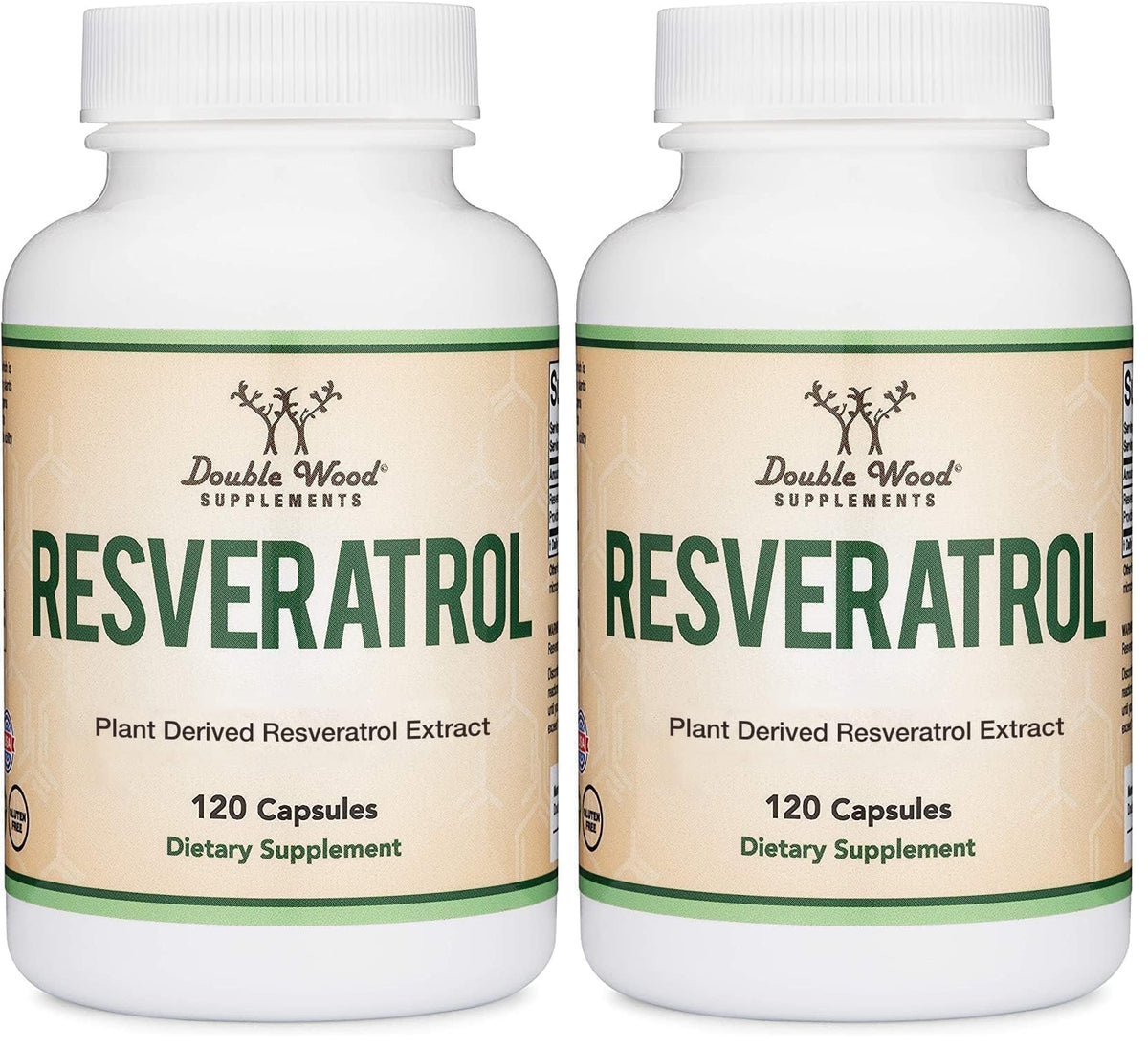 Double Wood Resveratrol bottle cap highlighting easy daily dosing for convenience