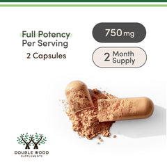 Double Wood Resveratrol capsules display vegetarian formula suitable for plant-based diets