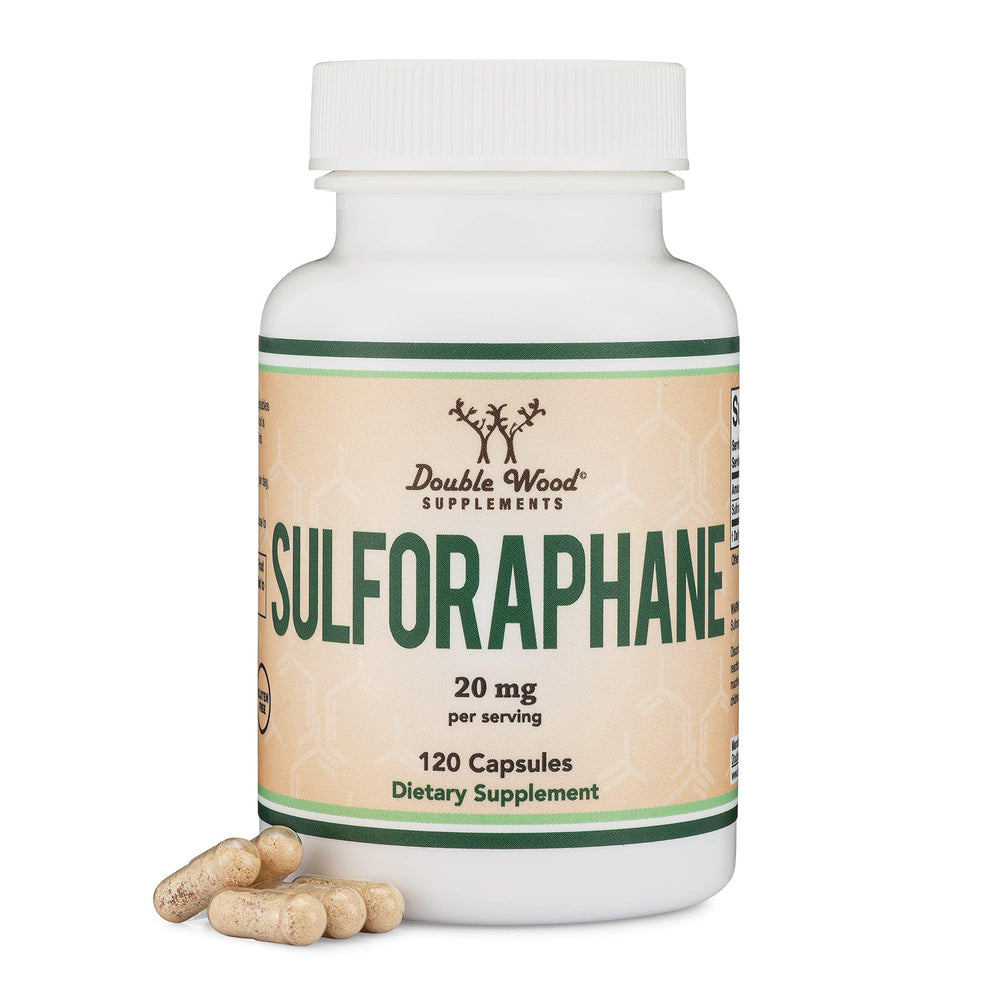 Lifestyle scene with a person taking Double Wood Sulforaphane
