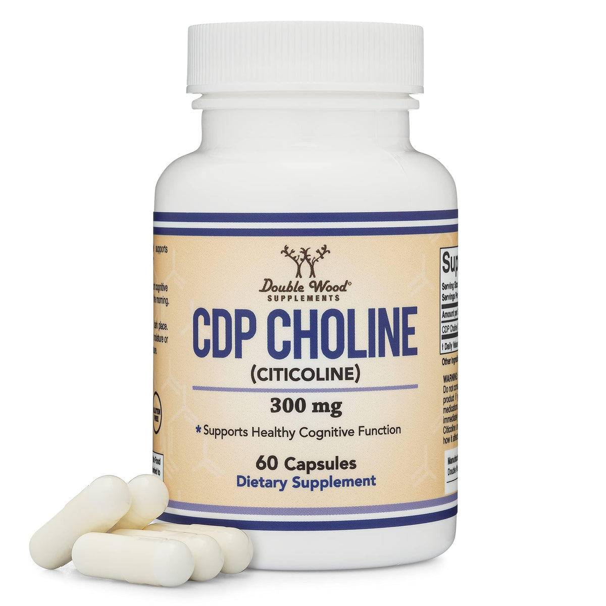Double Wood CDP Choline bottle front view signals high-quality sourcing and reliability.