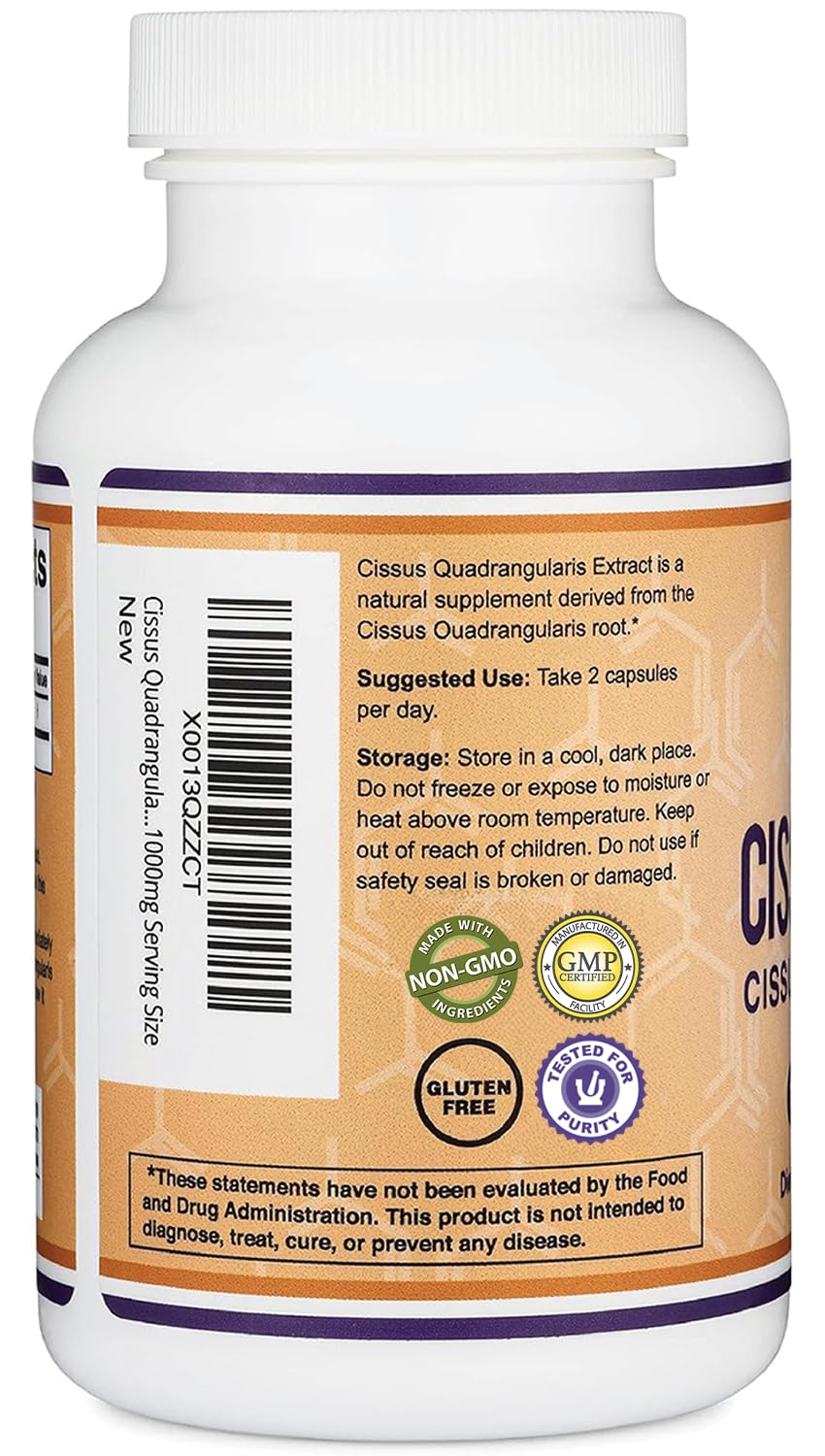 Double Wood Cissus quality testing badge emphasizes purity controls.