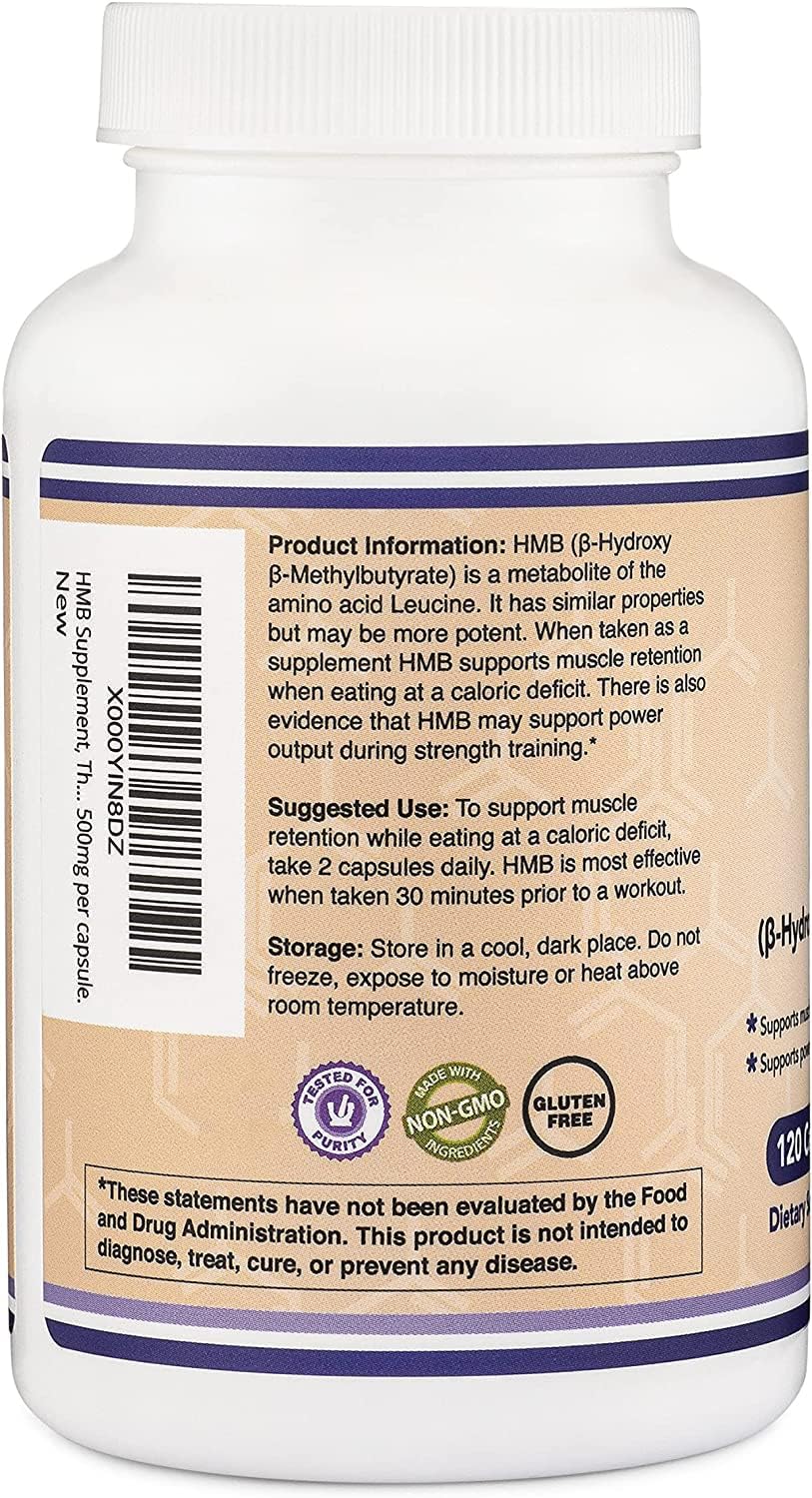 Double Wood HMB packaging indicating non-GMO formulation.