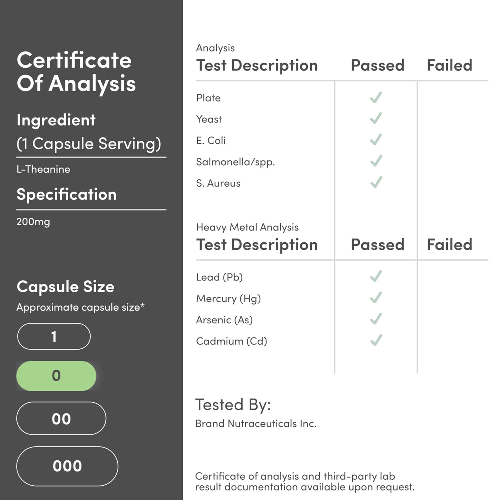 Double Wood L-Theanine 200mg packaging displayed on a clean counter