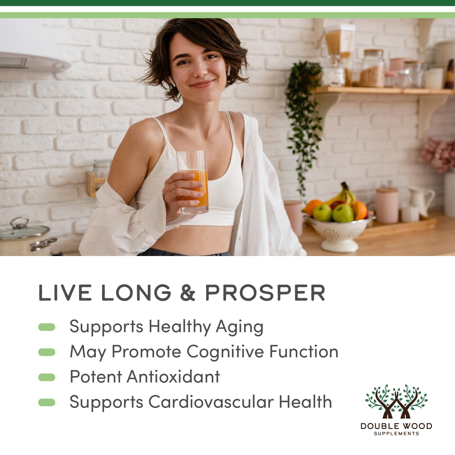 Double Wood Supplements USA manufacture label with globally sourced ingredients.