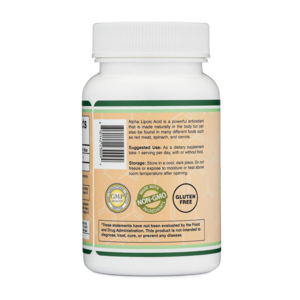 Double Wood Alpha Lipoic Acid third-party tested packaging signals purity.