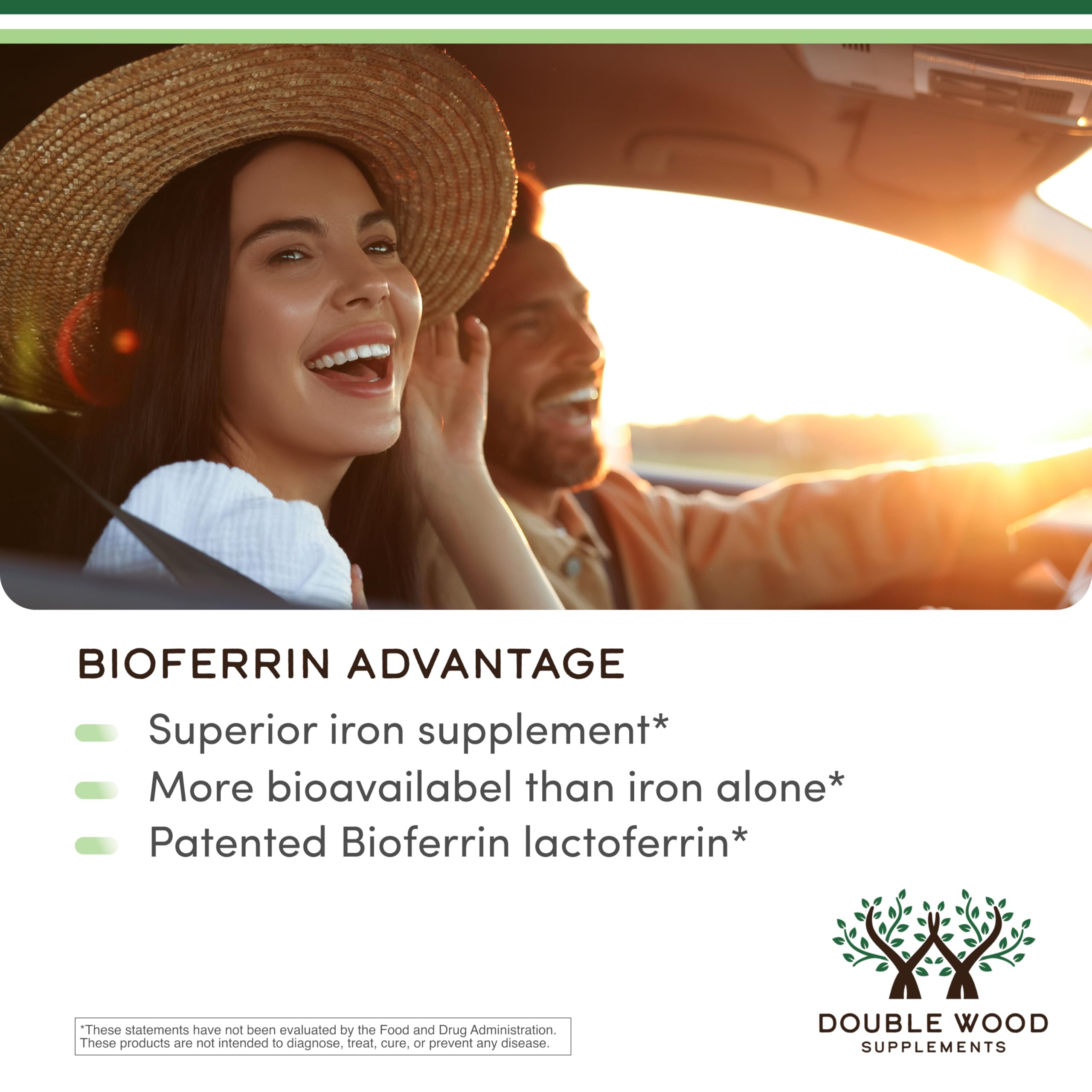 Bioferrin lactoferrin label showcasing patent-backed formula and consistency
