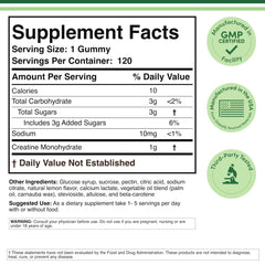 Double Wood Creatine Monohydrate Gummies gummy serving 1g for precise workout dosing