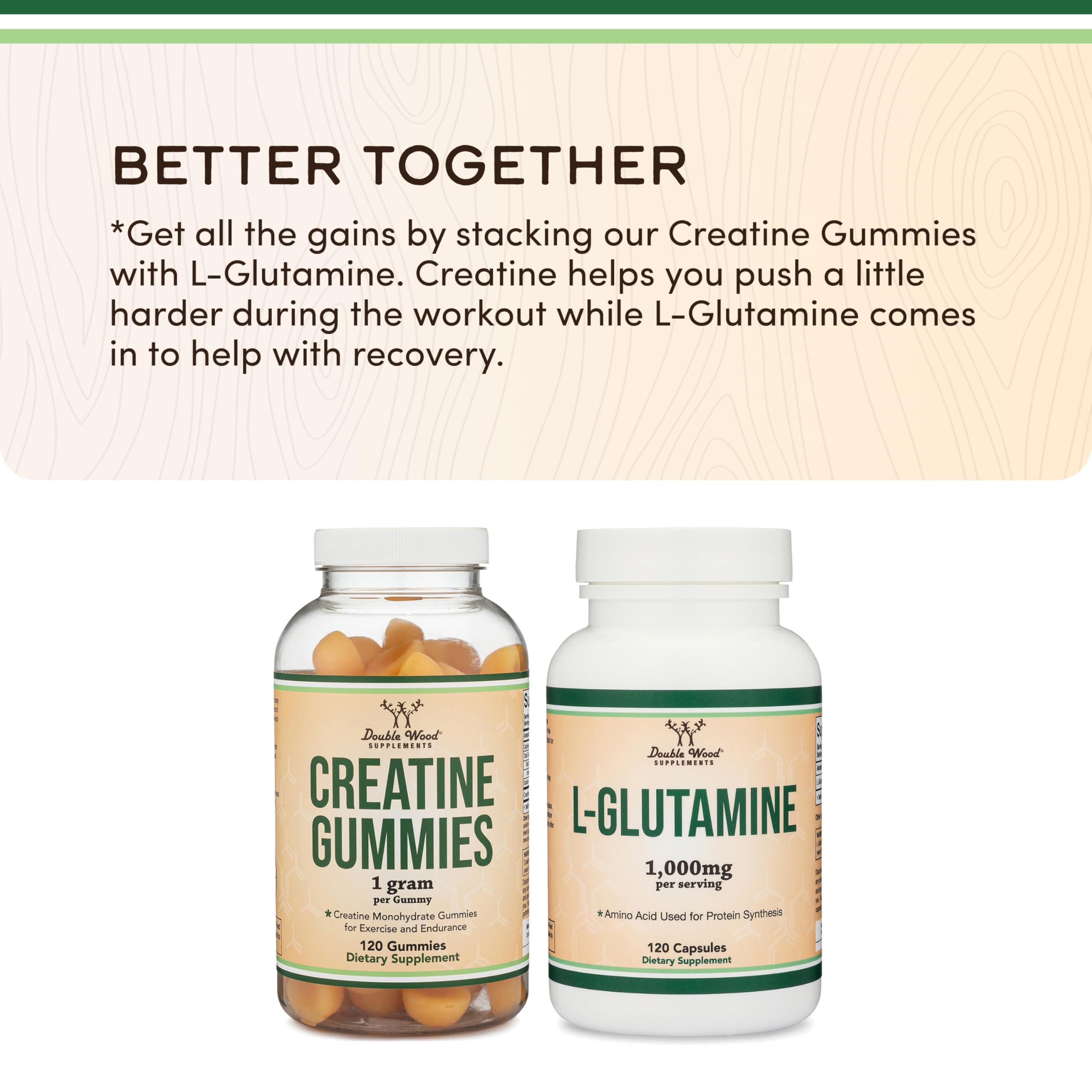 Double Wood Creatine Monohydrate Gummies morning workout scene for convenient post-exercise support