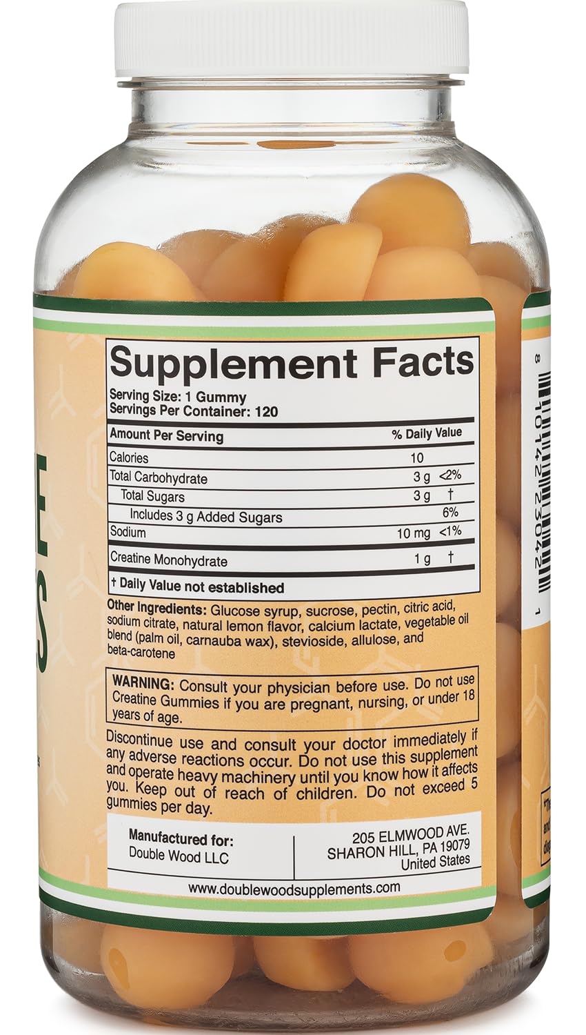 Double Wood Creatine Monohydrate Gummies third-party testing label signals quality assurance