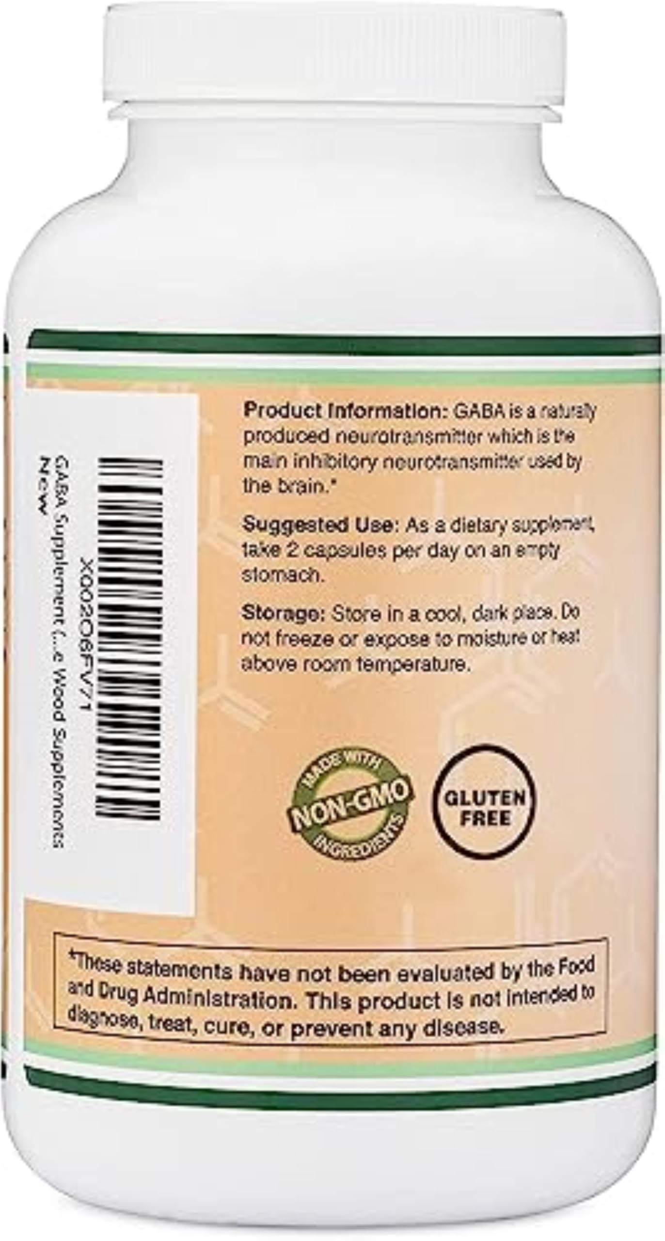 USA-manufacturing badge on Double Wood GABA signaling quality control and testing.