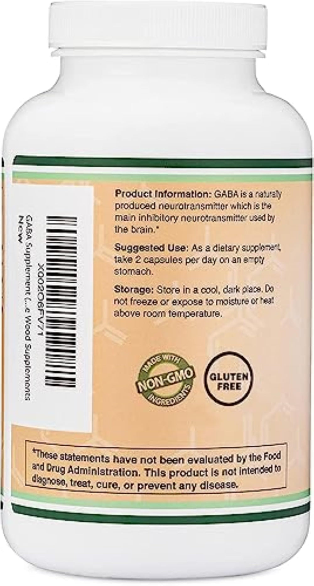 USA-manufacturing badge on Double Wood GABA signaling quality control and testing.