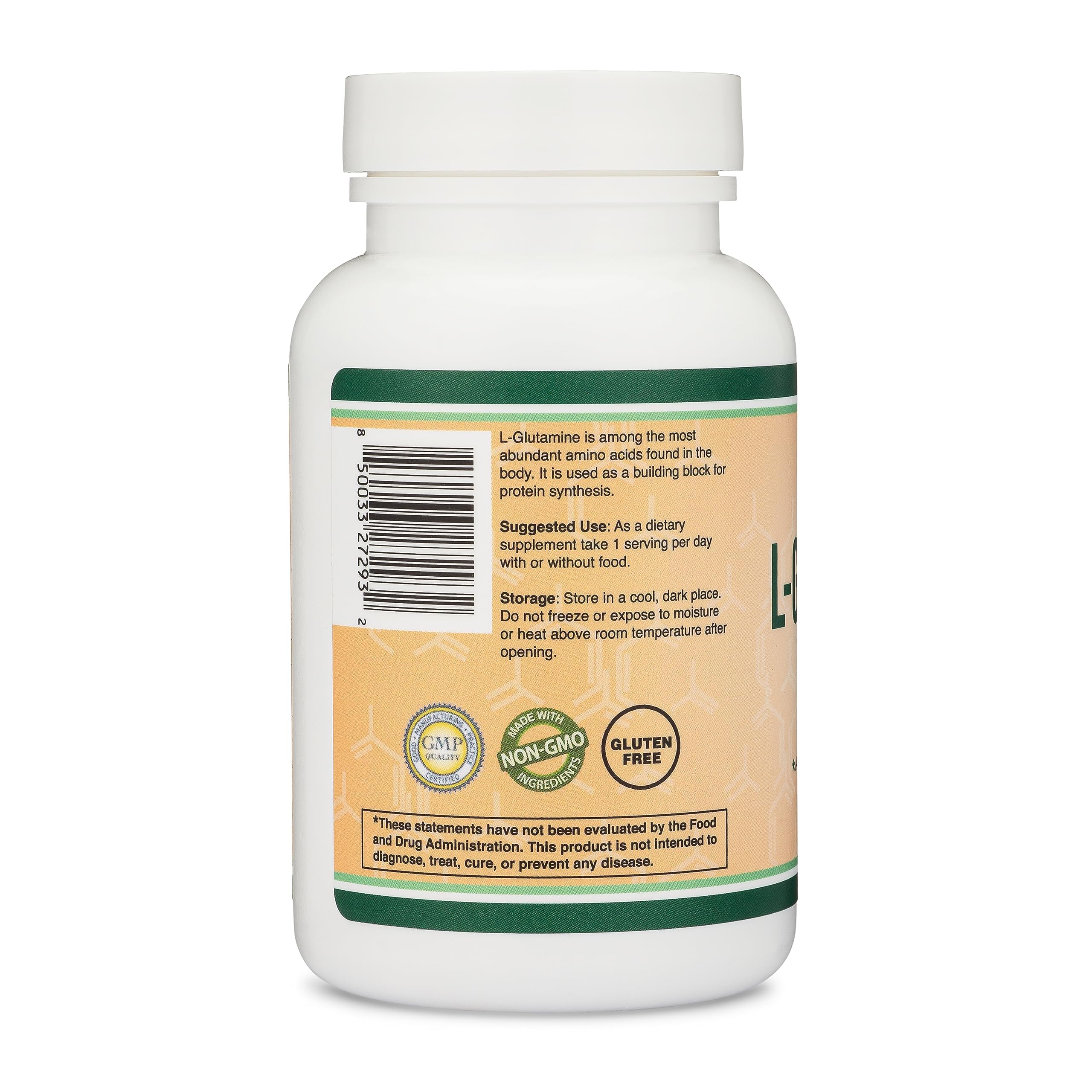 Close-up of capsules shows vegan-friendly, gluten-free formula for daily use.