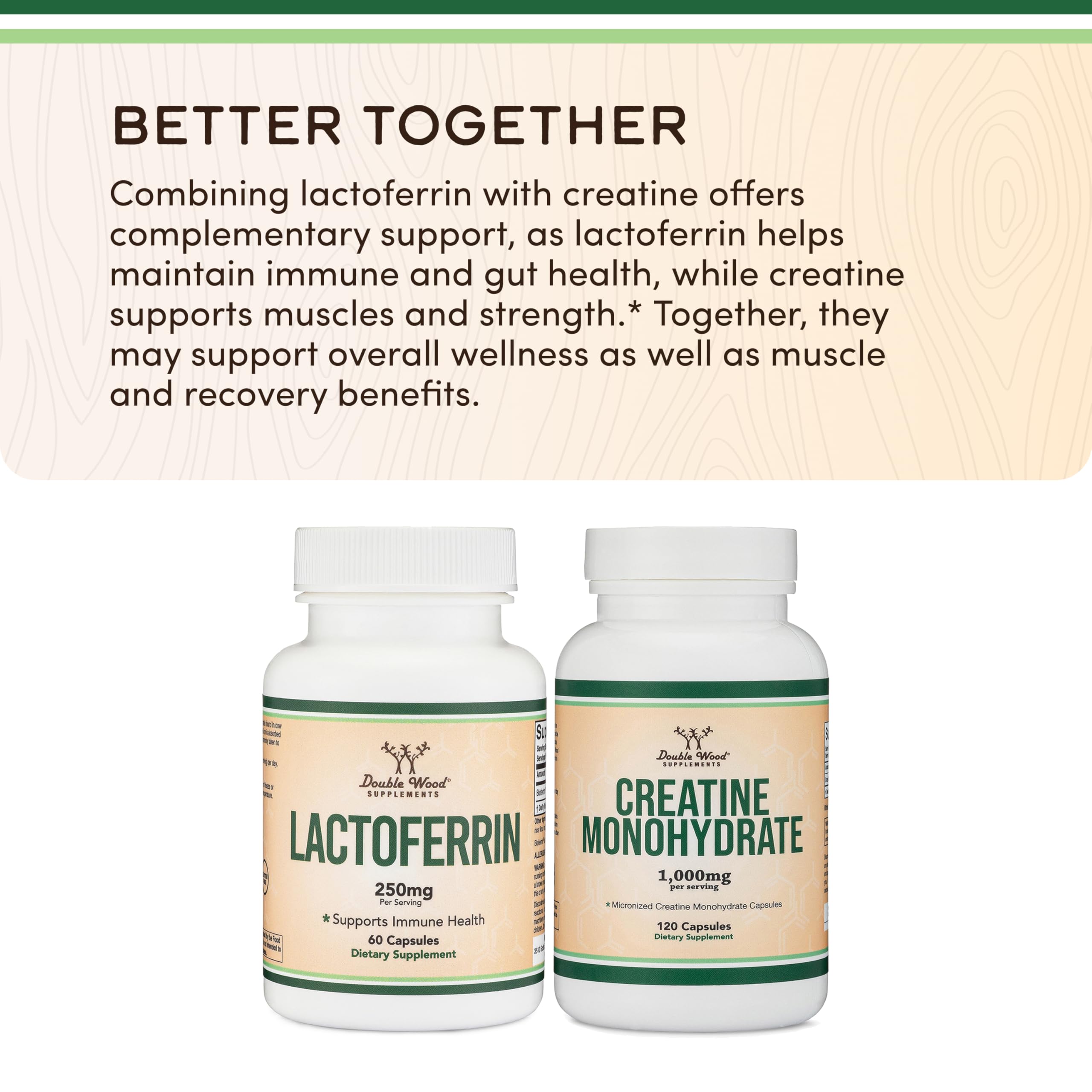 Packaging of Bioferrin Lactoferrin showing bottle and branding