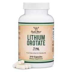Double Wood Lithium Ootate bottle front for daily mood support.