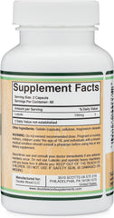 Double Wood Luteolin bottle label highlighting gluten-free formulation.