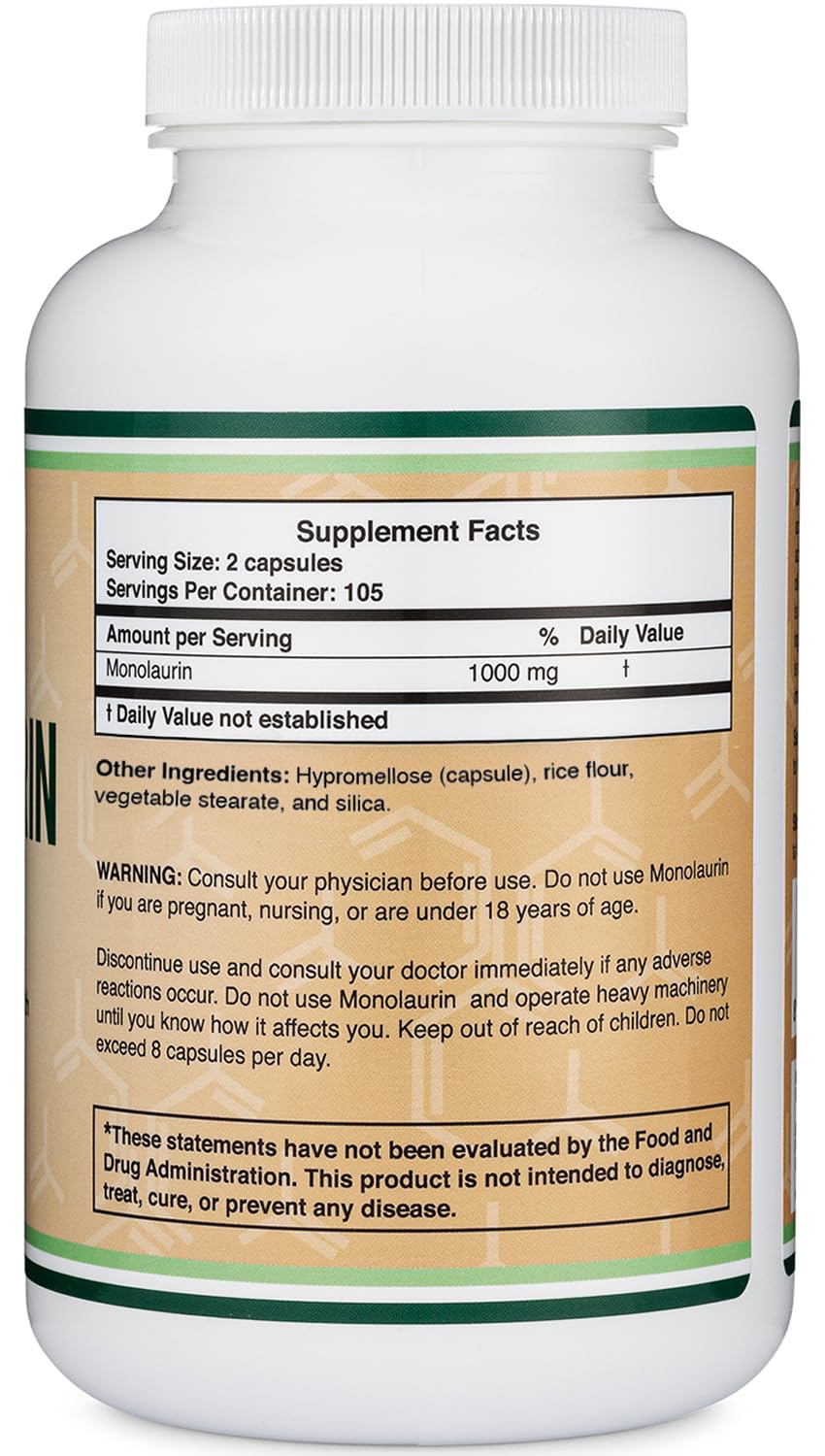 Monolaurin capsules from Double Wood for daily immune support.