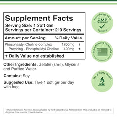 Double Wood Phosphatidylcholine bottle label close-up highlighting non-GMO quality.