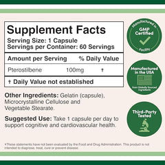 Double Wood Pterostilbene capsule closeup for convenient daily intake